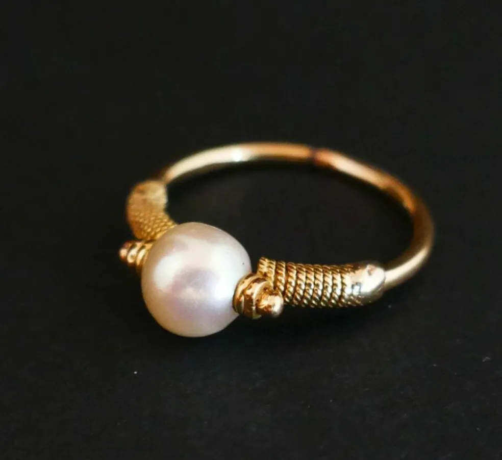 Bague Ornée d'Une Perle De Culture, Or