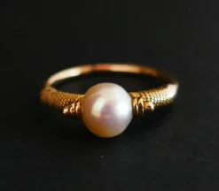 Bague Ornée d'Une Perle De Culture, Or