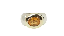 Bague ou citrine bicolore