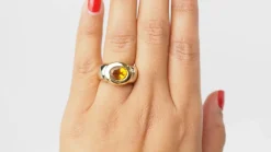 Bague ou citrine bicolore