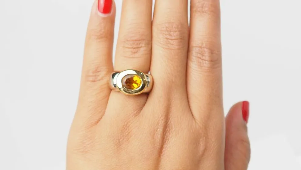 Bague ou citrine bicolore