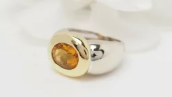 Bague ou citrine bicolore