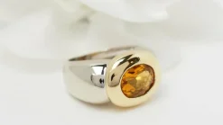 Bague ou citrine bicolore