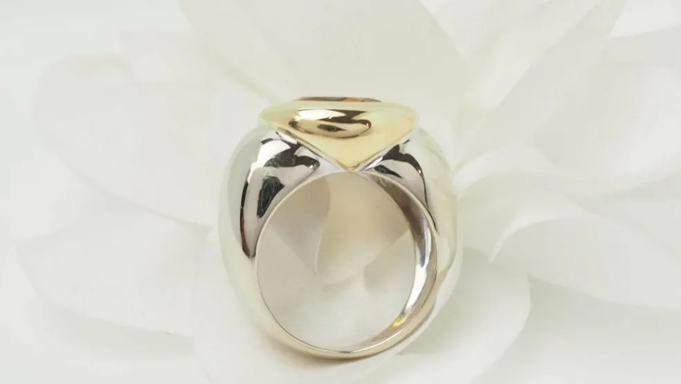Bague ou citrine bicolore