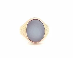 Bague ovale agate en or rose