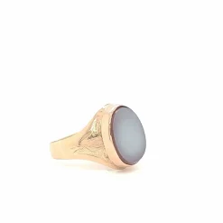Bague ovale agate en or rose