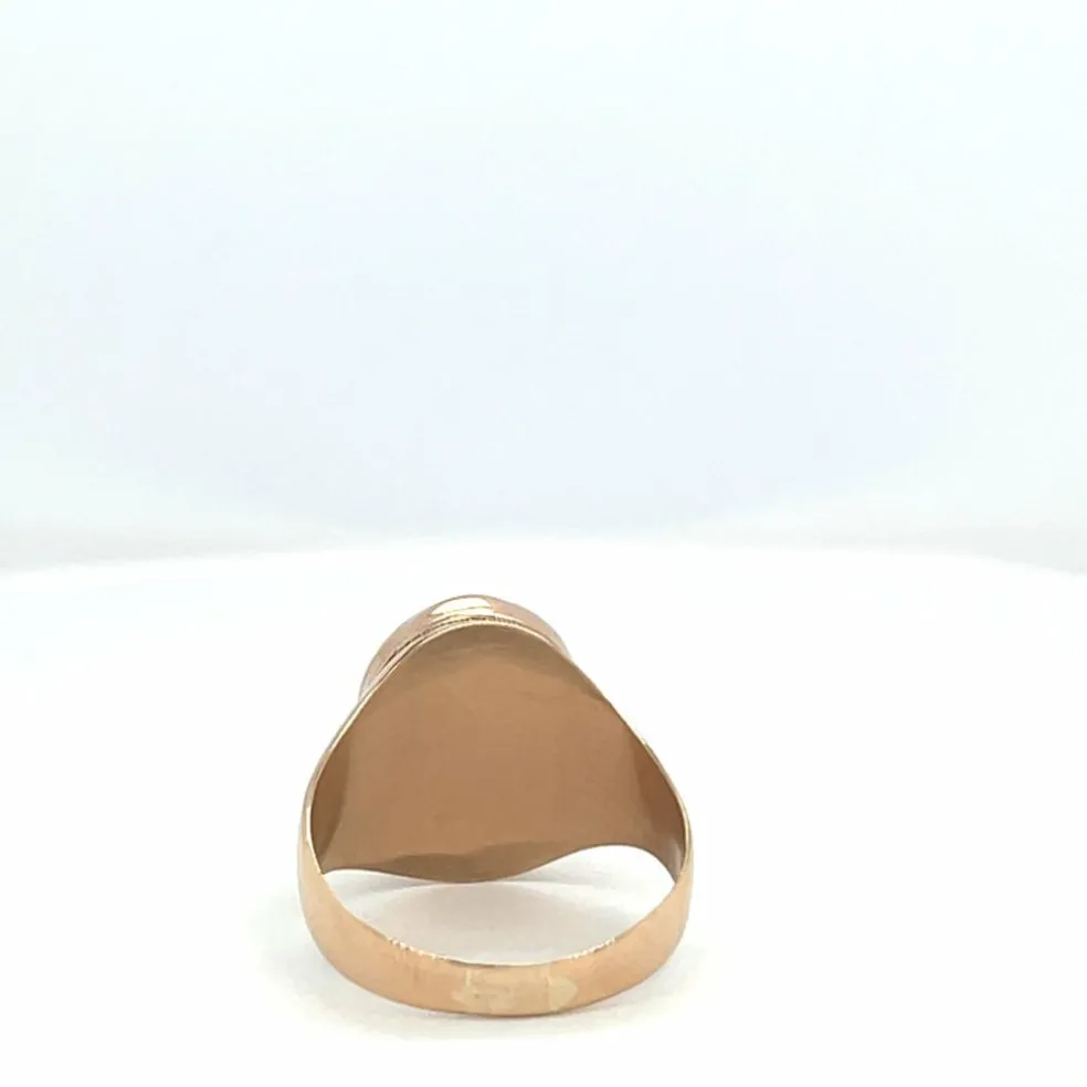 Bague ovale agate en or rose