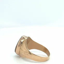 Bague ovale agate en or rose
