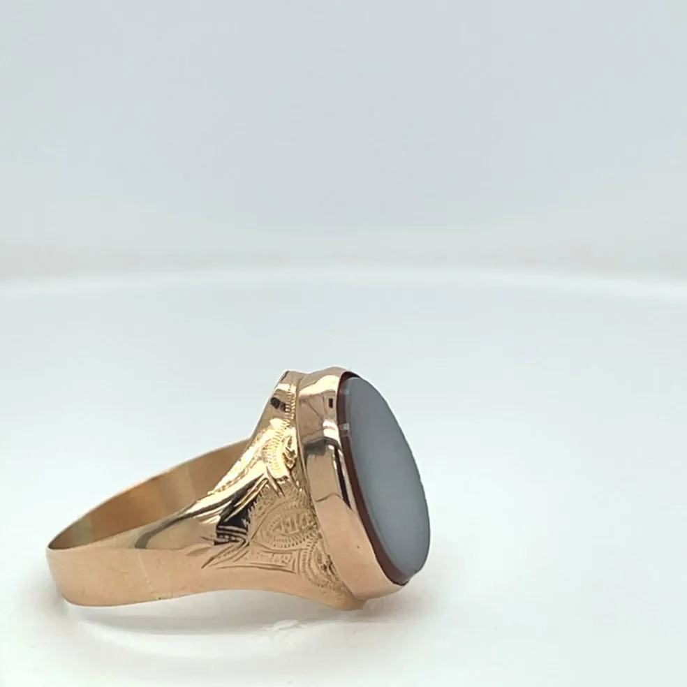 Bague ovale agate en or rose