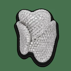 Bague Palmiero Coeurs sertie de 7,50 Cts de diamants brillants en or gris 18k. Taille 53.