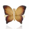 Bague papillon en émail et diamants