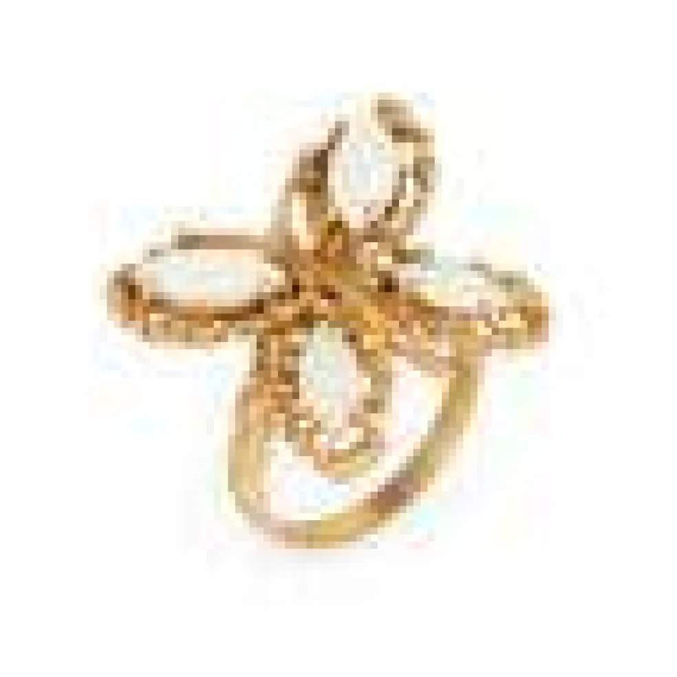 Bague papillon opale vintage des années 70 en or jaune