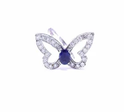 Bague papillon or blanc et diamants