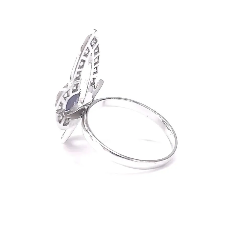 Bague papillon or blanc et diamants
