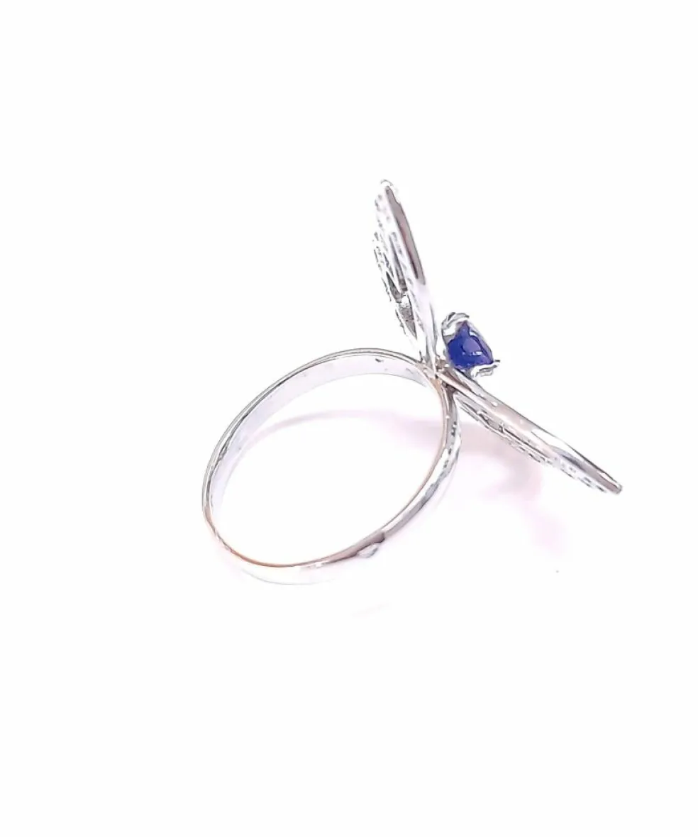 Bague papillon or blanc et diamants