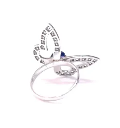 Bague papillon or blanc et diamants