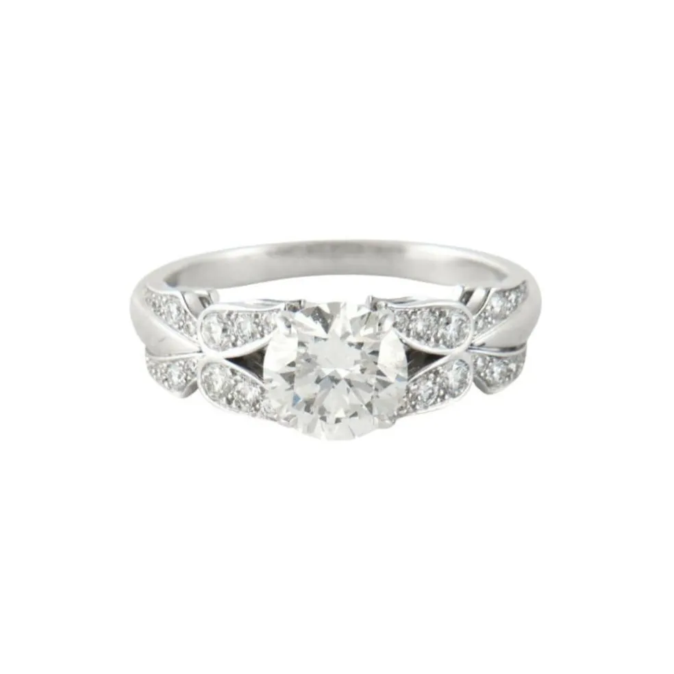 Bague Papillon Or Gris Diamants