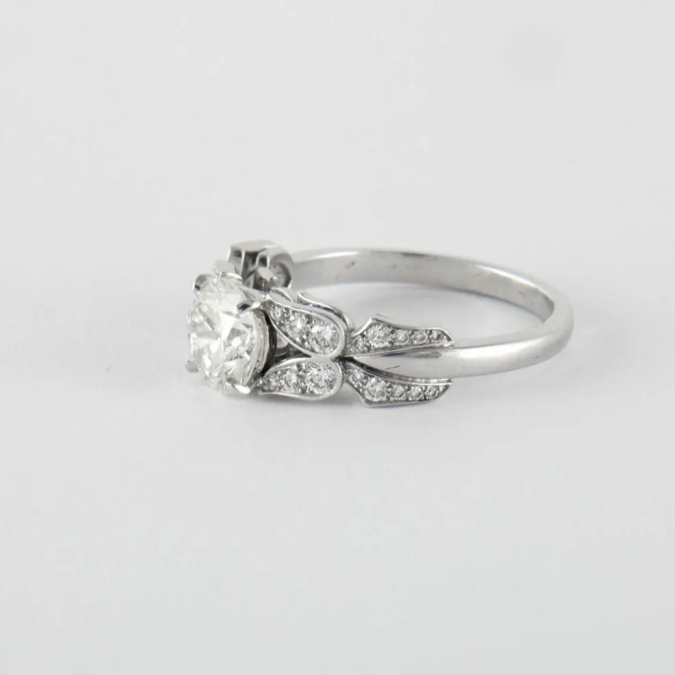 Bague Papillon Or Gris Diamants