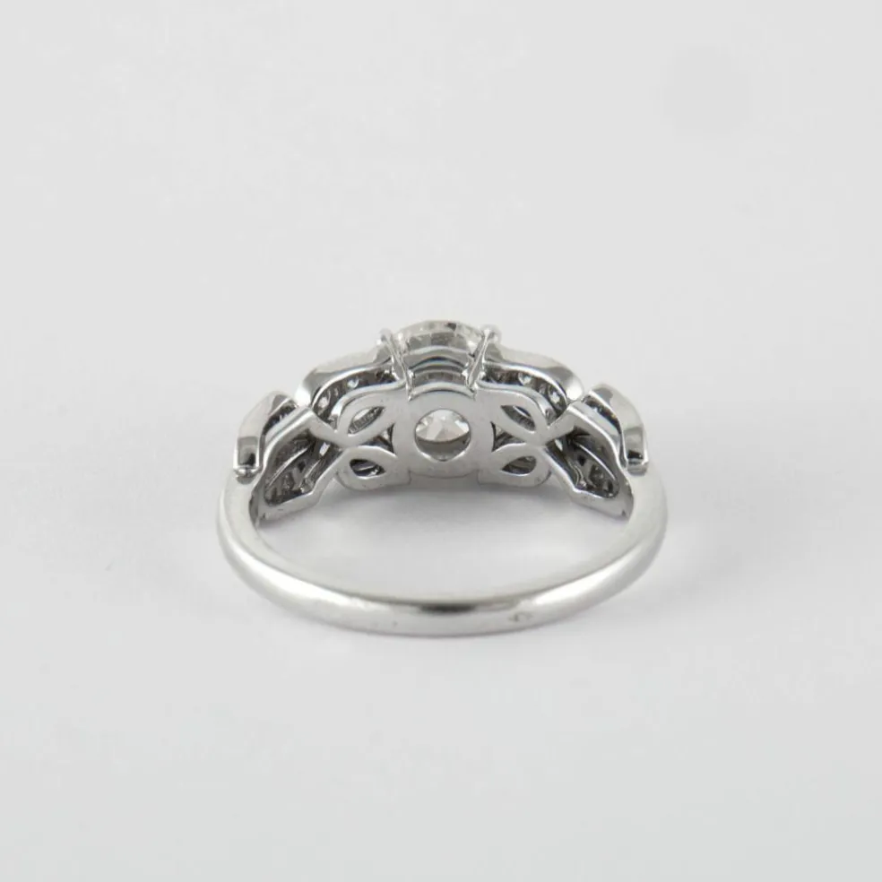 Bague Papillon Or Gris Diamants