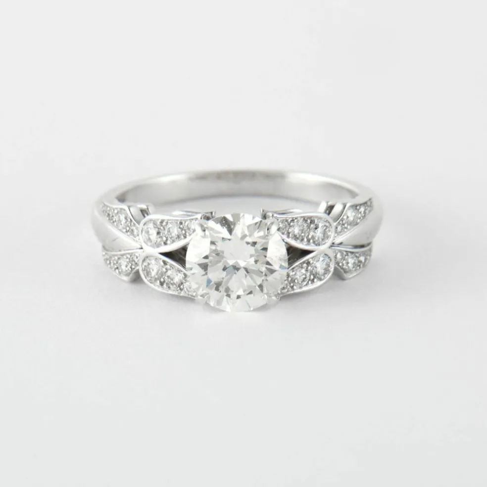 Bague Papillon Or Gris Diamants
