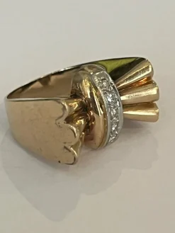 Bague Papillon Or Jaune Diamants Années 1940