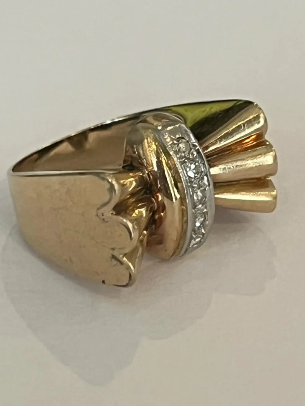 Bague Papillon Or Jaune Diamants Années 1940