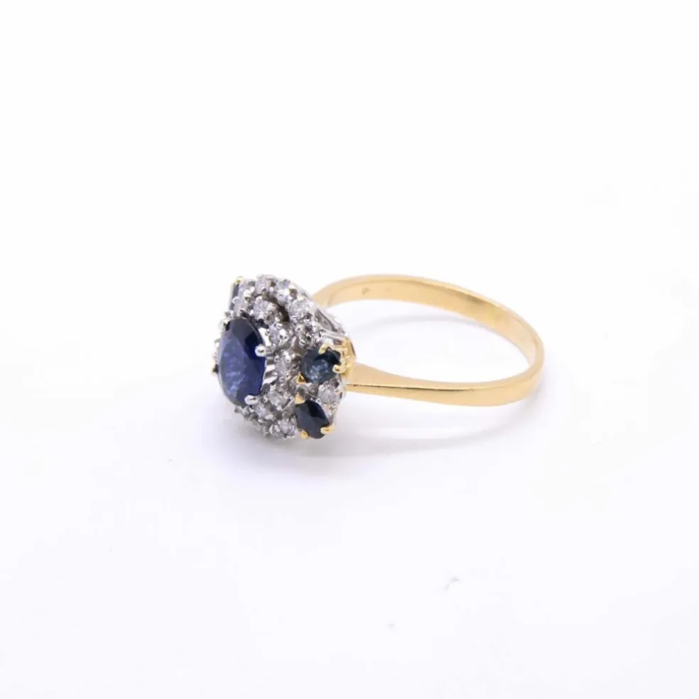 Bague Papillon or saphirs diamants