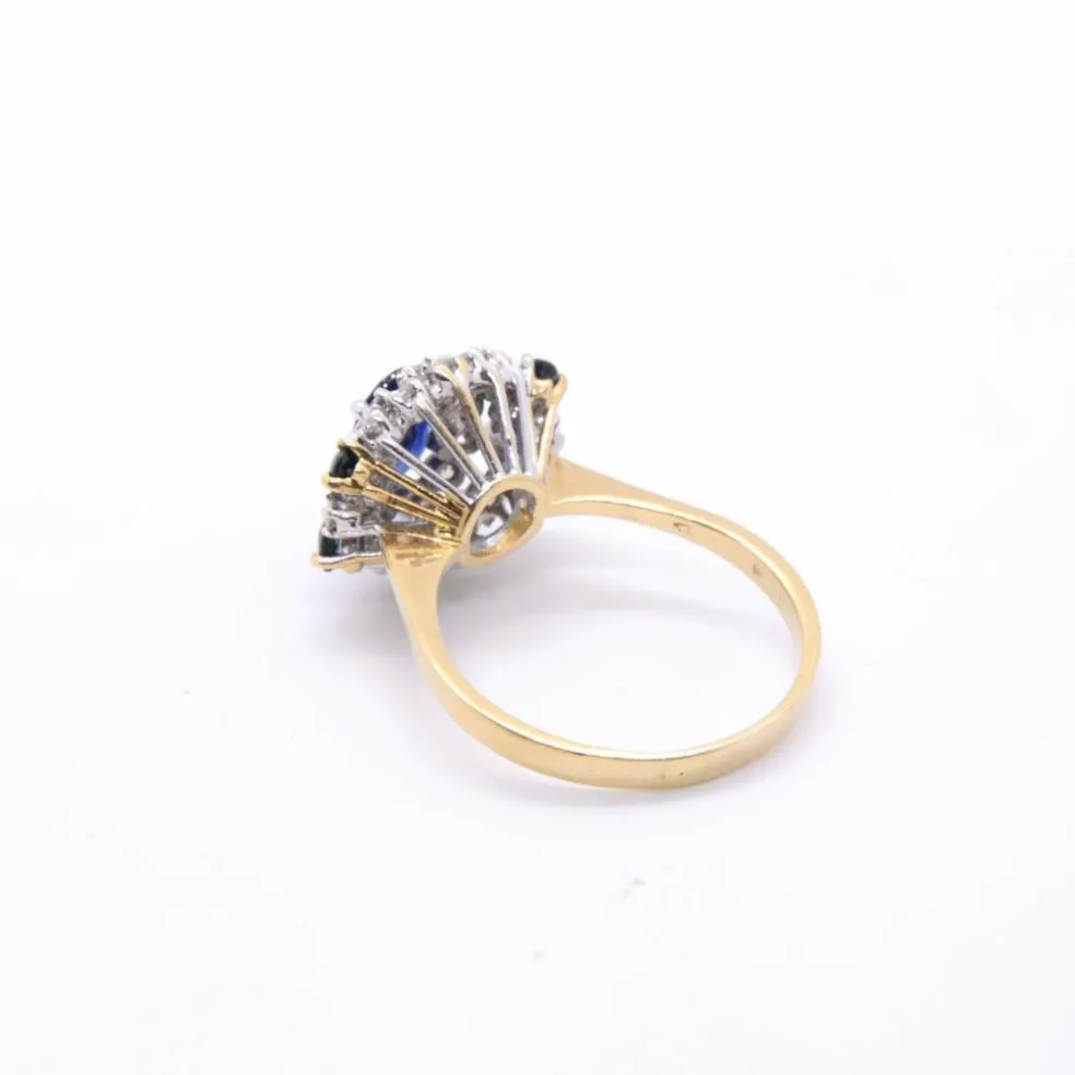 Bague Papillon or saphirs diamants