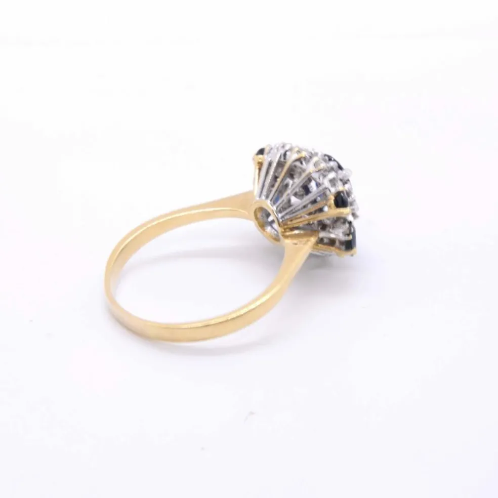 Bague Papillon or saphirs diamants