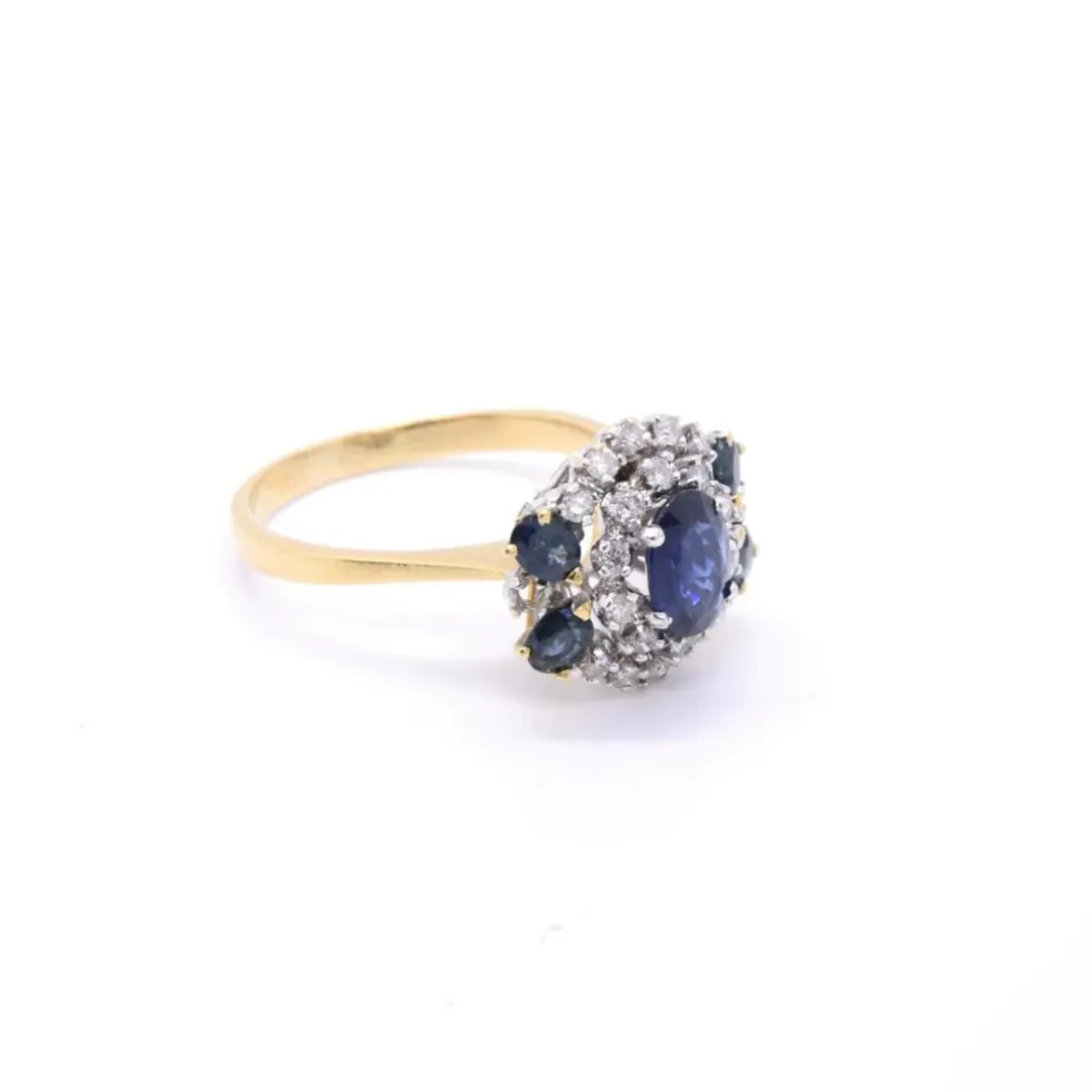 Bague Papillon or saphirs diamants