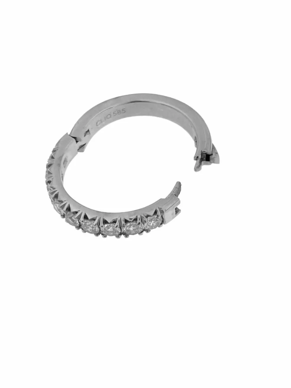 Bague parisienne or blanc diamants signée Cliq certificat HRD