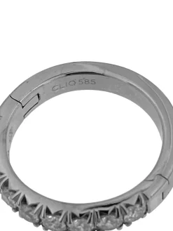 Bague parisienne or blanc diamants signée Cliq certificat HRD