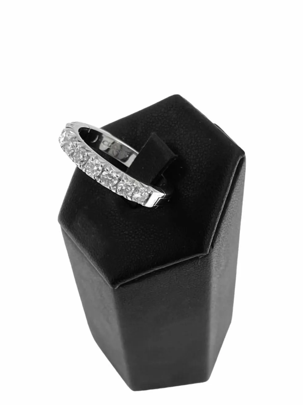 Bague parisienne or blanc diamants signée Cliq certificat HRD