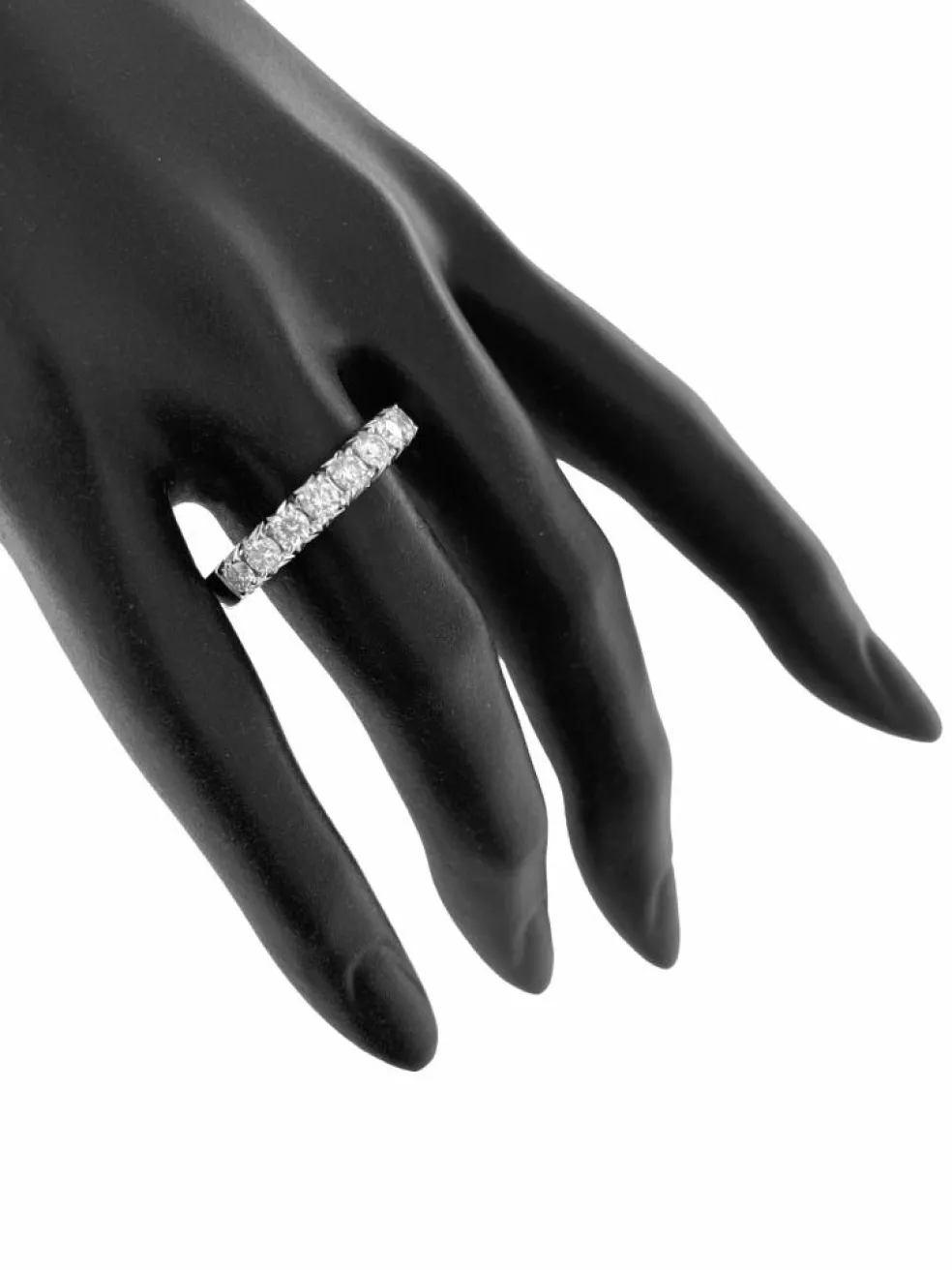 Bague parisienne or blanc diamants signée Cliq certificat HRD