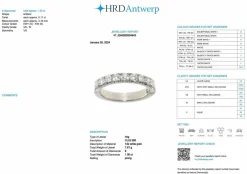 Bague parisienne or blanc diamants signée Cliq certificat HRD