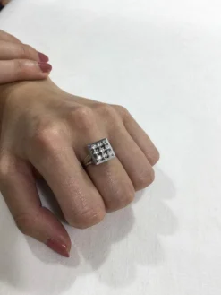 Bague Pavage 9 Diamants Or Blanc