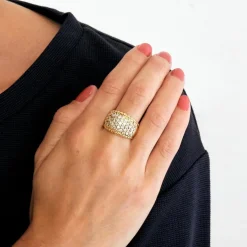 Bague pavage 49 diamants or jaune