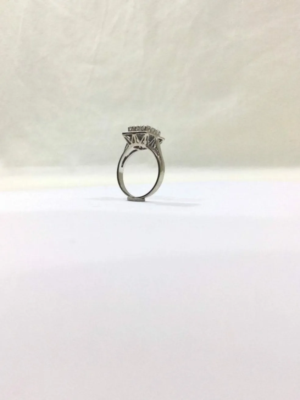 Bague Pavage 9 Diamants Or Blanc