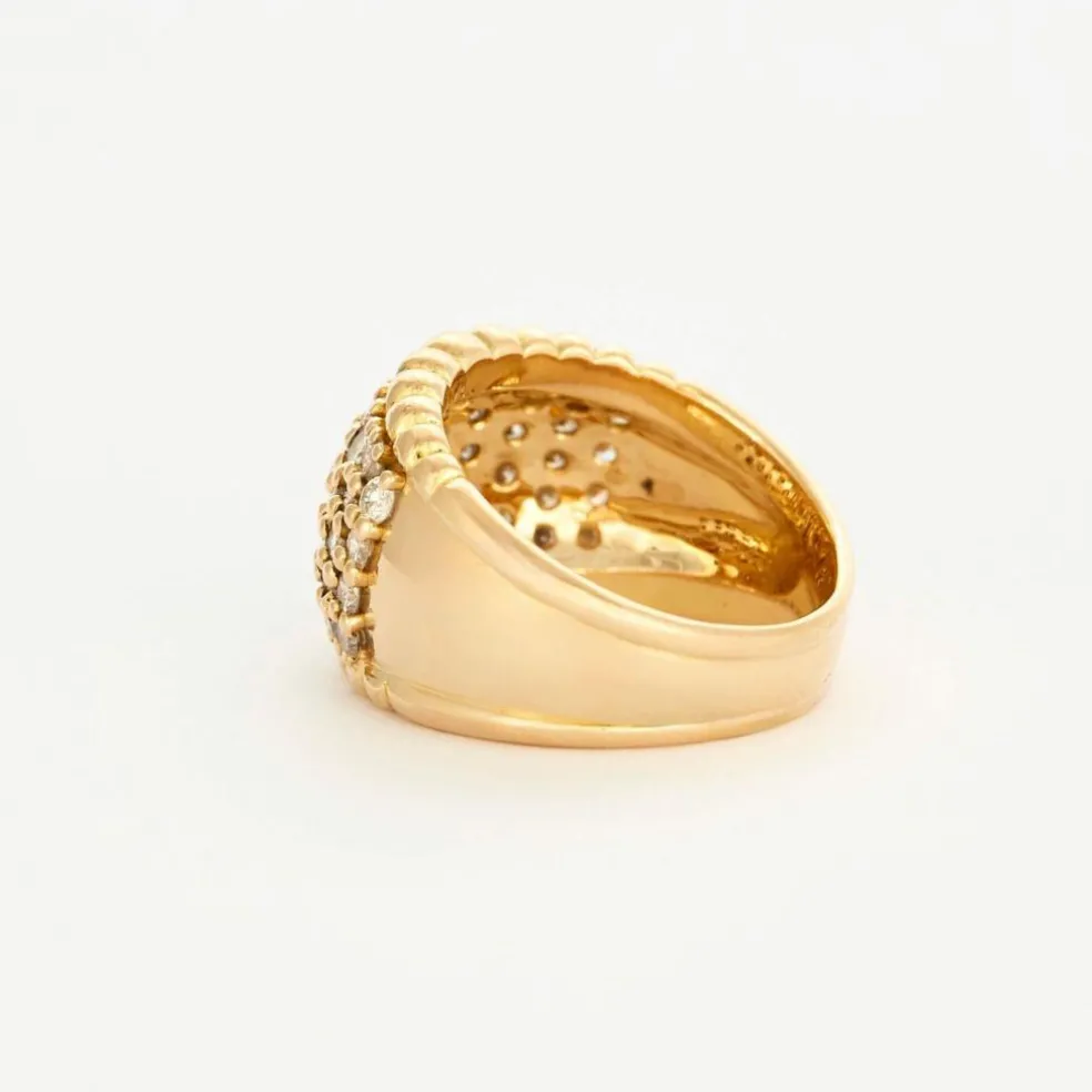 Bague pavage 49 diamants or jaune