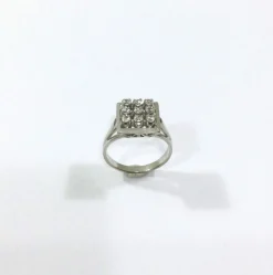 Bague Pavage 9 Diamants Or Blanc
