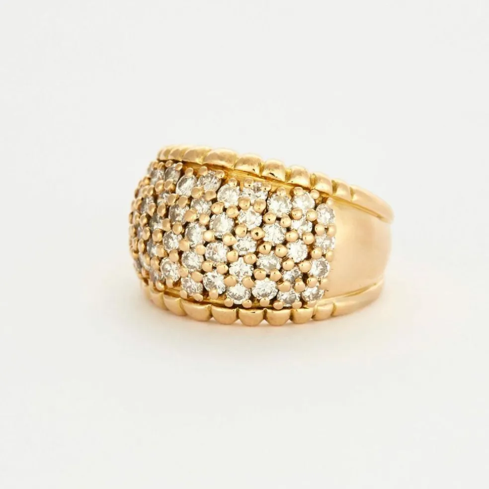 Bague pavage 49 diamants or jaune