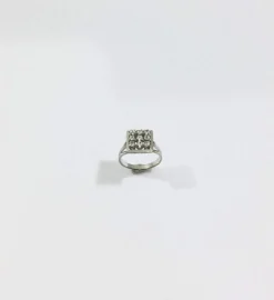 Bague Pavage 9 Diamants Or Blanc