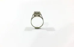 Bague Pavage 9 Diamants Or Blanc