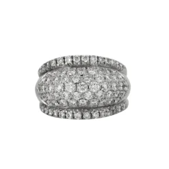 Bague pavage diamant or gris