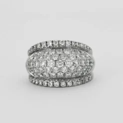 Bague pavage diamant or gris