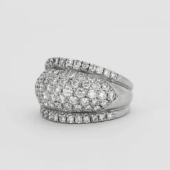 Bague pavage diamant or gris