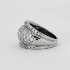 Bague pavage diamant or gris