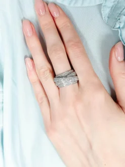BAGUE PAVAGE DIAMANTS MULTI CROISE