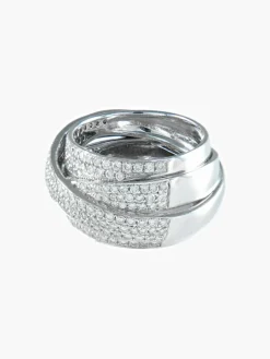 BAGUE PAVAGE DIAMANTS MULTI CROISE