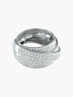 BAGUE PAVAGE DIAMANTS MULTI CROISE